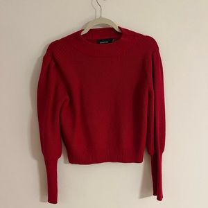 MinkPink red mid crop sweater